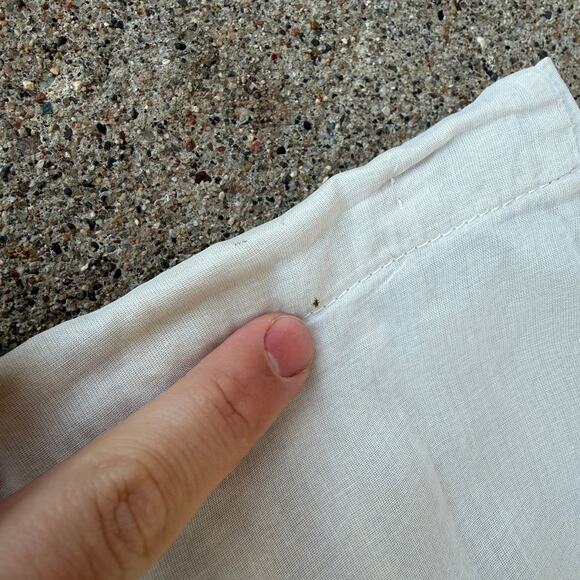 Krista Larson Off White Layered Linen Midi Skirt Size Medium - Picture 6 of 6